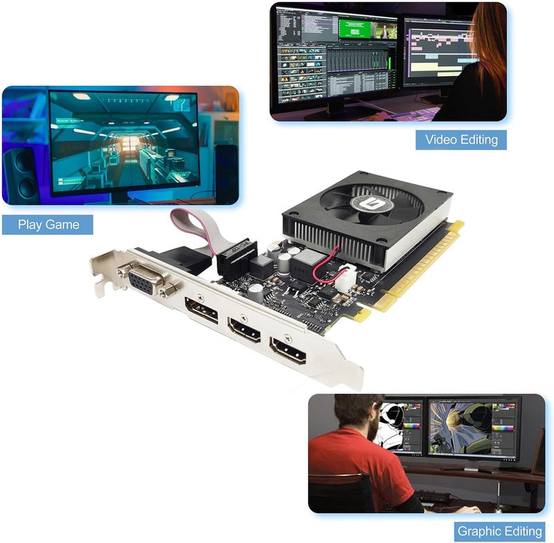 Glorto GeForce GT 730 4G Low Profile Graphics Card, 2X HDMI, DP, VGA, DDR3, PCI Express 2.0 x8, Entry Level GPU for PC, SFF and HTPC, Compatible with Windows 11 - Image 5